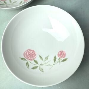 Vintage Franciscan Pink A Dilly Floral Set Of Two Whitestone Ware Bowls